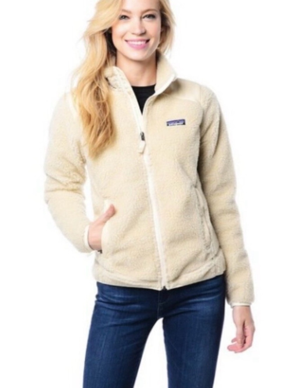 Patagonia Women’s Retro-X Fleece Jacket Small Beige Cream Sherpa 23072 FA14